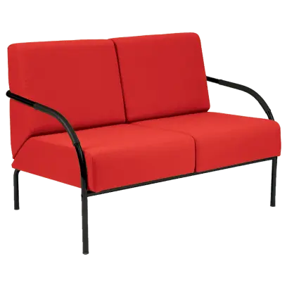 SPA 2 černý lak, látka SUE S 2 - látka červená